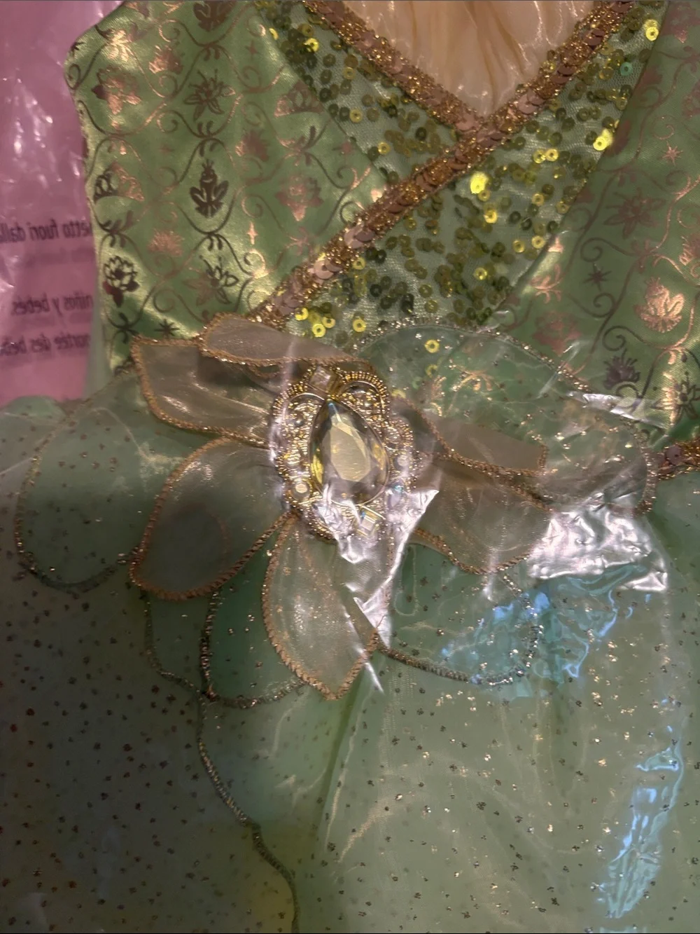 Disney princess  Green and Yellow Sequin Tulle Dress